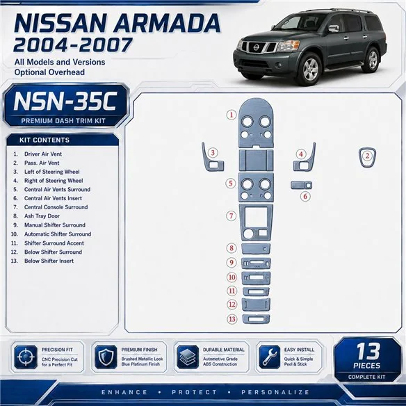 Nissan Armada 2004-2007 Optional Overhead kit décoration intérieure tableau de bord