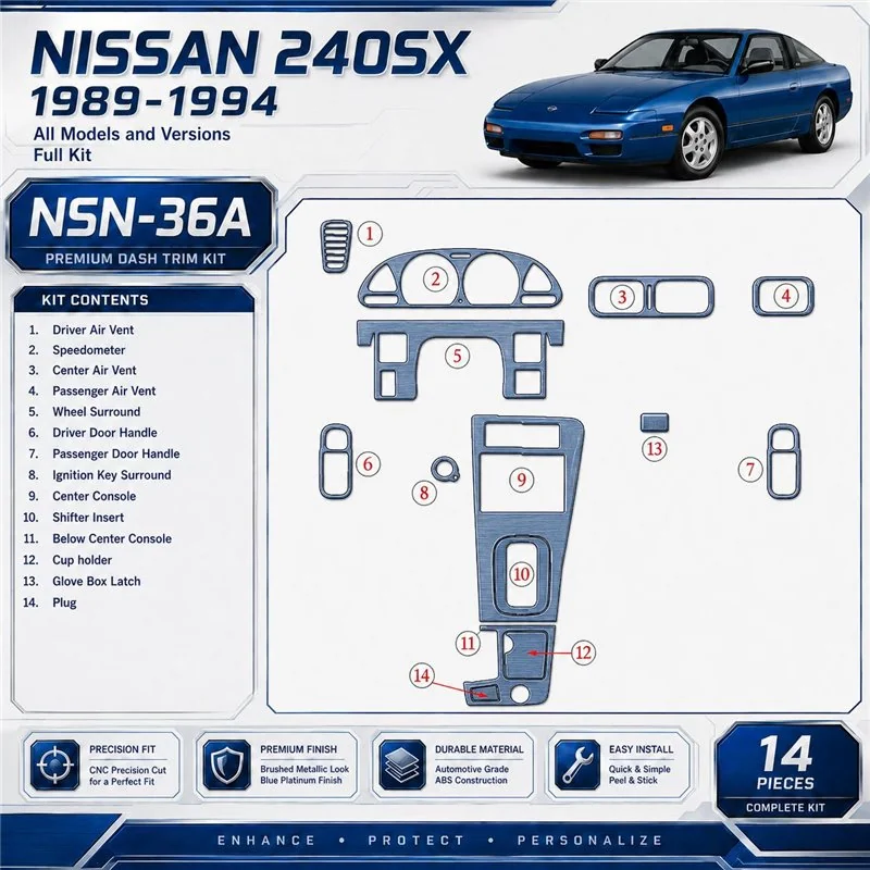 Nissan 240SX 1989-1994 kit complet kit décoration intérieure tableau de bord