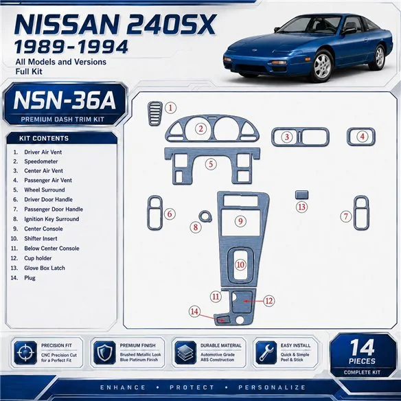 Nissan 240SX 1989-1994 kit complet kit décoration intérieure tableau de bord