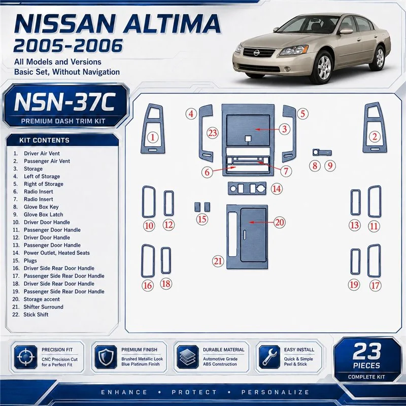 Nissan Altima 2005-2006 kit de base kit décoration intérieure tableau de bord