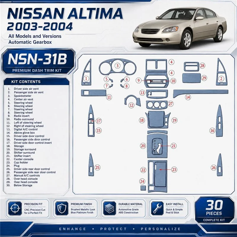 Nissan Altima 2003-2004 kit complet, boîte automatique kit décoration intérieure tableau de bord