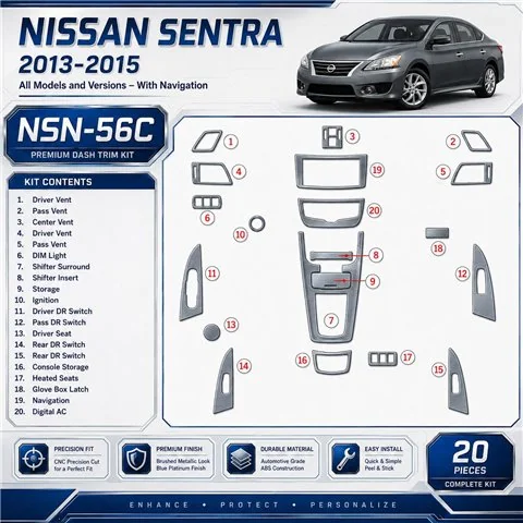 Nissan Sentra 2013 - à aujourd’hui avec navigation kit décoration intérieure tableau de bord