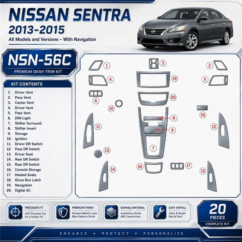 Nissan Sentra 2013 - à aujourd’hui avec navigation kit décoration intérieure tableau de bord