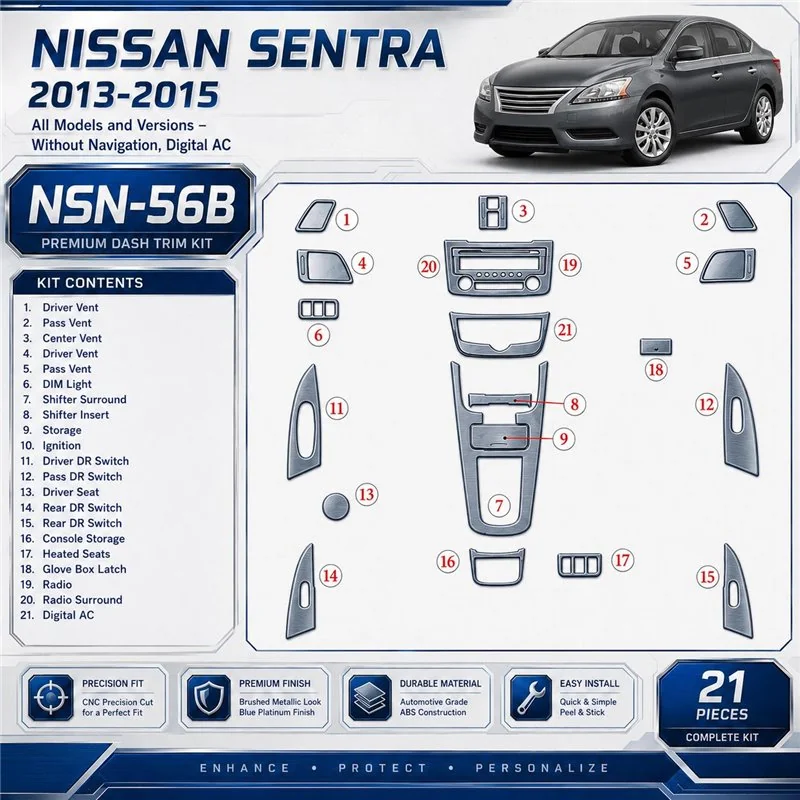 Nissan Sentra 2013 - à aujourd’hui sans navigation, commande de climatisation kit décoration intérieure tableau de bord