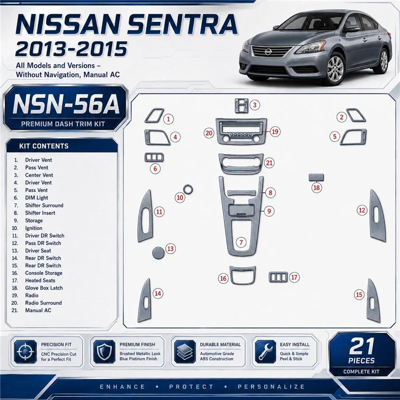 Nissan Sentra 2013 - à aujourd’hui sans navigation, AC kit décoration intérieure tableau de bord