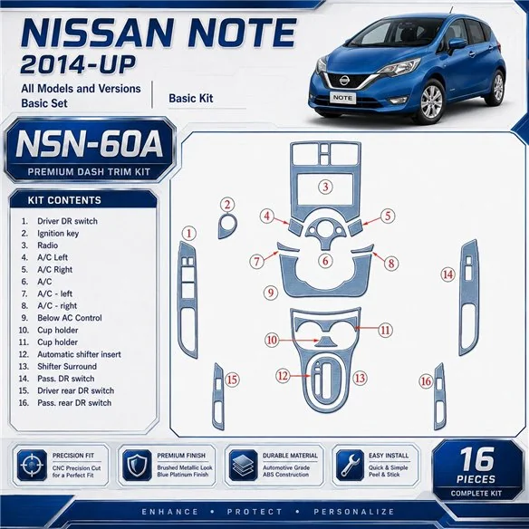Nissan Note 2014 - à aujourd’hui kit de base kit décoration intérieure tableau de bord