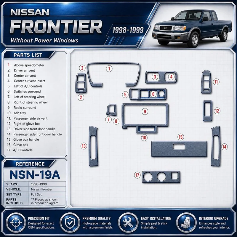 Nissan Frontier 1998-1999 sans Power Windows kit décoration intérieure tableau de bord