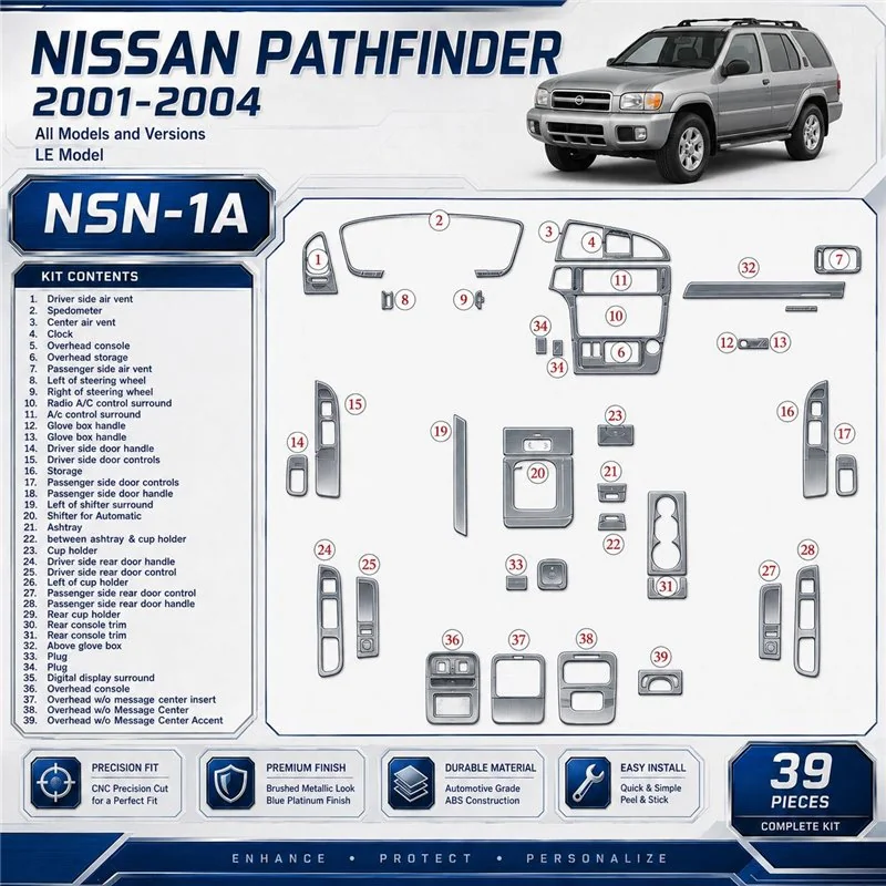 Nissan Pathfinder 2001-2004 LE Model kit décoration intérieure tableau de bord