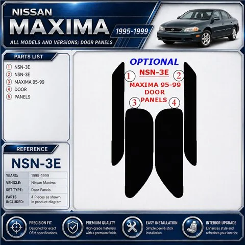 Nissan Maxima 1995-1999 porte panels kit décoration intérieure tableau de bord