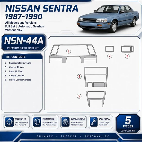 Nissan Sentra 1987-1990 kit complet, boîte automatique, sans navigation kit décoration intérieure tableau de bord