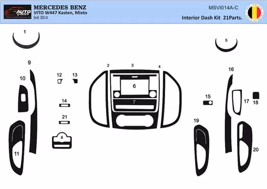 Décoration Tableau de Bord - RHD Mercedes Vito W639 avec