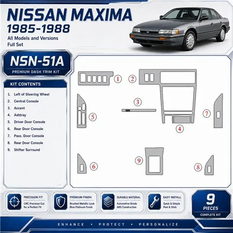 Nissan Maxima 1985-1988 kit complet kit décoration intérieure tableau de bord