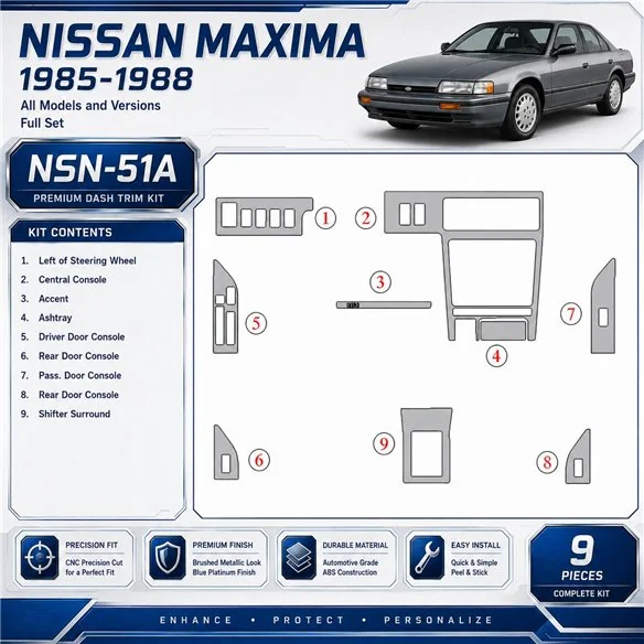Nissan Maxima 1985-1988 kit complet kit décoration intérieure tableau de bord