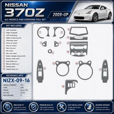 Nissan 370Z-2009 kit décoration intérieure tableau de bord 16 pièces 2