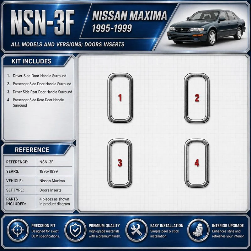 Nissan Maxima 1995-1999 portes Inserts, 4 pièces kit décoration intérieure tableau de bord
