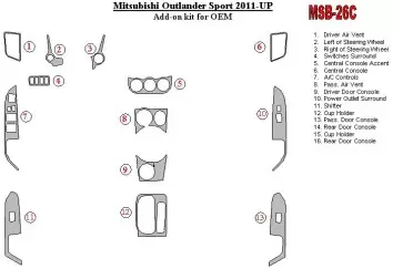 Mitsubishi ASX 2011-UP additional kit fits OEM BD Kit la décoration du tableau de bord - 2 - habillage decor de tableau de bord