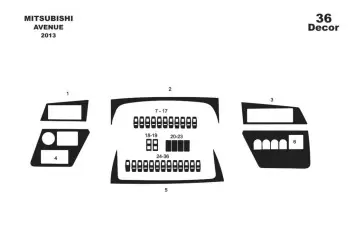 Mitsubishi Aveneu 01.2013 Habillage Décoration de Tableau de Bord 36-Pièce