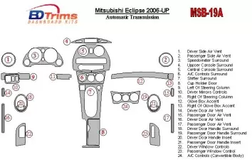 Mitsubishi Eclipse 2006-UP Boîte automatique BD Kit la décoration du tableau de bord - 1 - habillage decor de tableau de bord
