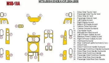 Mitsubishi Endeavor 2004-2006 Ensemble Complet BD Kit la décoration du tableau de bord - 2 - habillage decor de tableau de bord