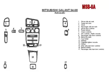 Mitsubishi Galant 1994-1998 Boîte automatique, 17 Parts set BD Kit la décoration du tableau de bord - 1 - habillage decor de tab