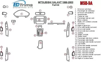 Mitsubishi Galant 1999-2003 Ensemble Complet BD Kit la décoration du tableau de bord - 1 - habillage decor de tableau de bord