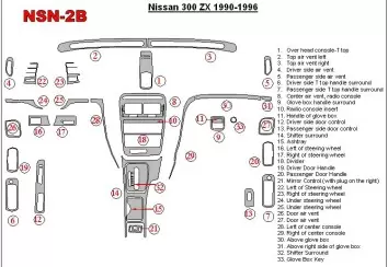 Nissan 300ZX 1990-1996 Ensemble Complet BD Kit la décoration du tableau de bord - 2 - habillage decor de tableau de bord