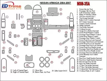 Nissan Armada 2004-2007 Ensemble Complet BD Kit la décoration du tableau de bord - 1 - habillage decor de tableau de bord