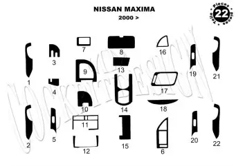 Nissan Maxima 00-04 Kit la décoration du tableau de bord 22-Pièce - 1 - habillage decor de tableau de bord