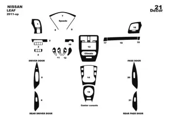 Nissan Maxima 95-00 Kit la décoration du tableau de bord 15-Pièce - 1 - habillage decor de tableau de bord