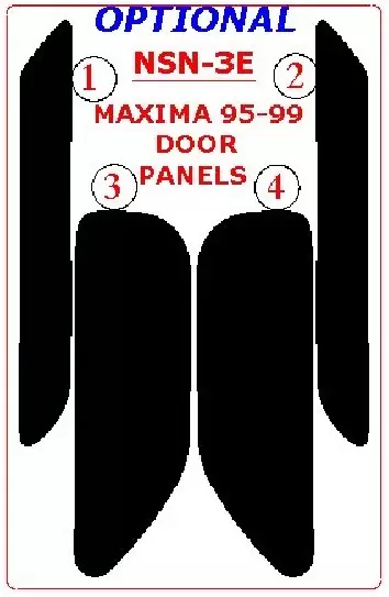 Nissan Maxima 1995-1999 Door panels BD Kit la décoration du tableau de bord - 1 - habillage decor de tableau de bord