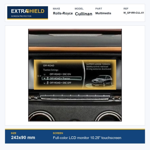 Rolls-Royce Cullinan Multimedia ExtraShield Screen Protector