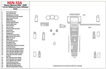Nissan Maxima 2004-2006 Ensemble Complet, Boîte automatique, Avec Memory Seats,Avec Heated Seats BD Kit la décoration du tableau