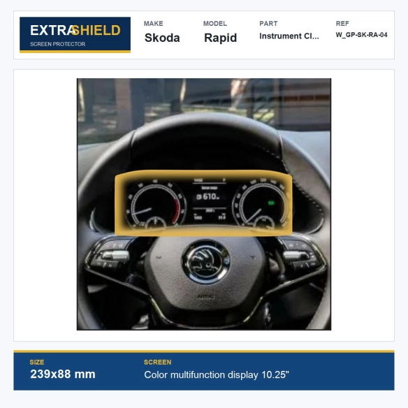 Skoda Rapid Instrument Cluster ExtraShield Screen Protector