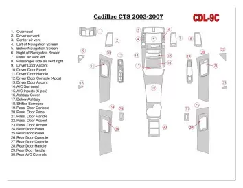 Cadillac CTS 2003-2007 Ensemble Complet, With NAVI, With Door Panels BD Décoration de tableau de bord