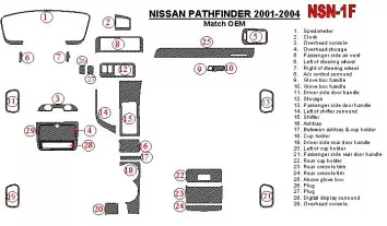Nissan Pathfinder 2001-2004 OEM Compliance BD Kit la décoration du tableau de bord - 1 - habillage decor de tableau de bord