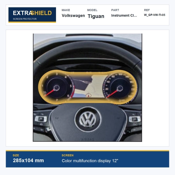 Volkswagen Tiguan Instrument Cluster ExtraShield Screen Protector