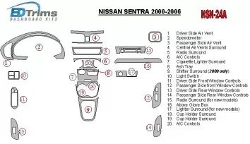 Nissan Sentra 2000-2006 Ensemble Complet BD Kit la décoration du tableau de bord - 1 - habillage decor de tableau de bord