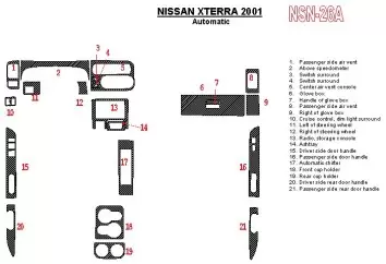 Nissan Xterra 2001-2001 Boîte automatique 21 Parts set BD Kit la décoration du tableau de bord - 1 - habillage decor de tableau 