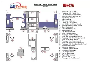 Nissan Xterra 2005-2008 Ensemble Complet BD Kit la décoration du tableau de bord - 1 - habillage decor de tableau de bord