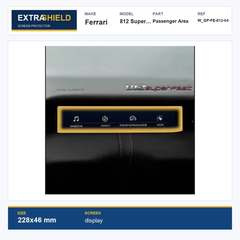 Ferrari 812 Superfast Passenger Area ExtraShield Screen Protector