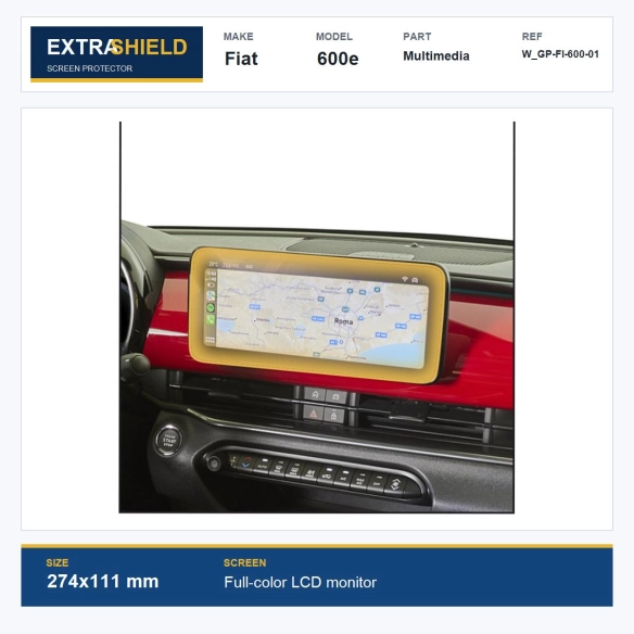 Fiat 600e Multimedia ExtraShield Screen Protector