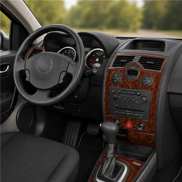 Renault Megane II 2003-2009 kit décor tableau de bord 3D, 17 pièces