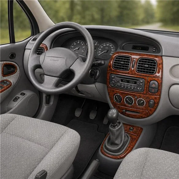 Renault Megane Scenic 1999-2003 kit décor tableau de bord 3D, 19 pièces