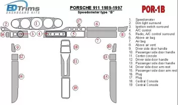 Porsche 911 1989-1997 Gearsometer Type B BD Kit la décoration du tableau de bord - 2 - habillage decor de tableau de bord