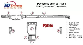 Porsche 968 1987-1994 Ensemble Complet, Boîte automatique BD Kit la décoration du tableau de bord - 3 - habillage decor de table