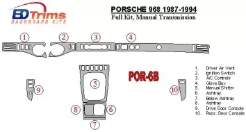 Porsche 968 1987-1994 Ensemble Complet, boîte manuelle Box BD Kit la décoration du tableau de bord - 3 - habillage decor de tabl