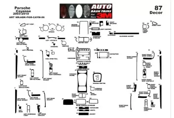 Porsche Cayenne 2003-2010 Mittelkonsole Armaturendekor Cockpit Dekor 87 -Teile - 2 - habillage decor de tableau de bord