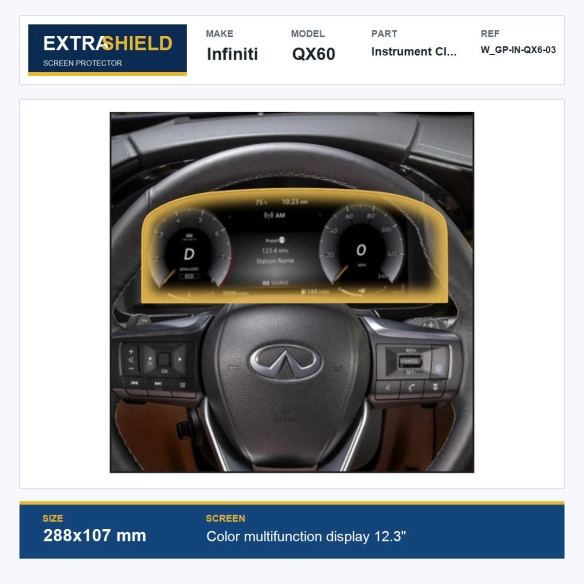 Infiniti QX60 Instrument Cluster ExtraShield Screen Protector