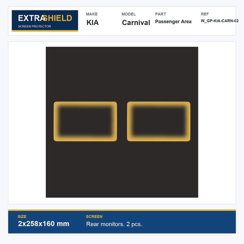 KIA Carnival Passenger Area ExtraShield Screen Protector