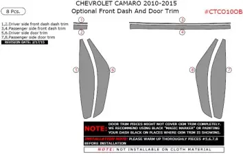 Chevrolet Camaro 2010-2015 Kit la décoration du tableau de bord Optional Front Dash And Door Trim, 8 Pcs. - 2 - habillage decor 